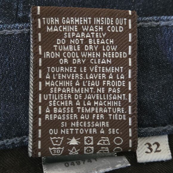 7 For All Mankind 32 Dark Wash Straight Leg Slimmy Jeans Women Mid-Rise - Picture 9 of 10